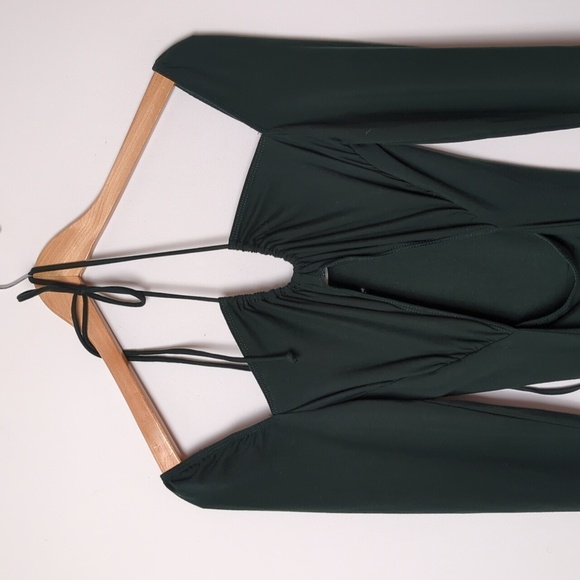 REFORMATION Alexei Dress Green Maxi Cut Out Medium - Picture 8 of 13